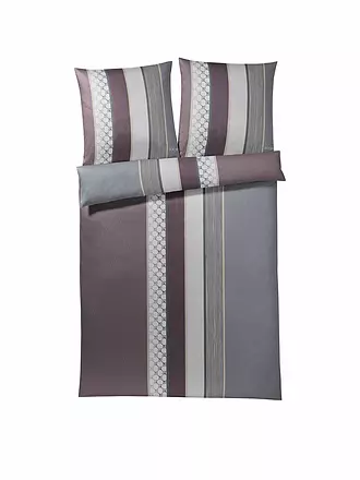 JOOP | Satin-Bettwäsche "Cornflower Stripes" 70x90 / 140x200cm (Deep Wine) | 